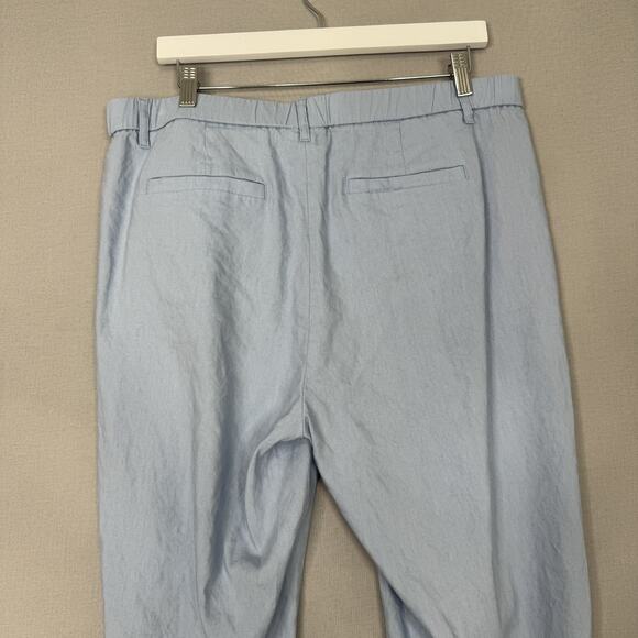 J. Jill Linen Stretch Pants Womens Large Tall Blue Trousers Pull On Coastal Prep - Picture 5 of 12